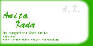 anita kada business card